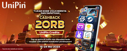 Abis Top Up Game Kamu Bisa Tukar Kode Voucher dengan Cashback 20rb UniPin Credits!